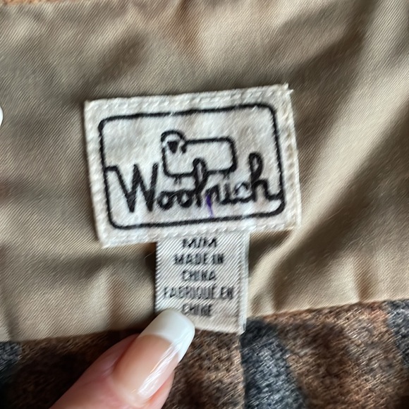 Woolrich shirt size Medium women's cotton button up gray and yellow - Picture 2 of 8